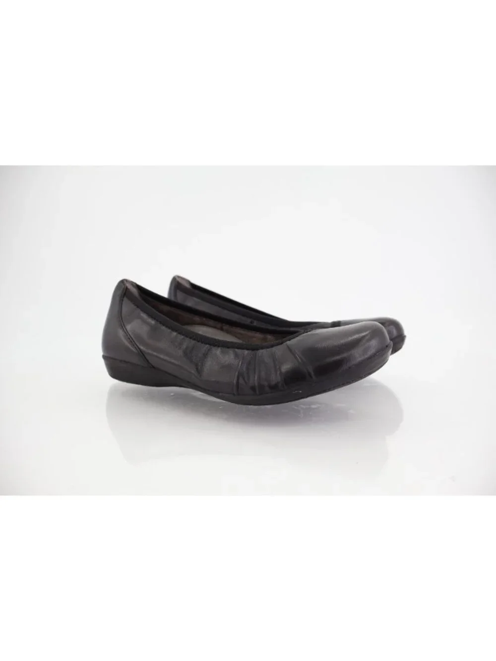 Earth Alder 2 Derby Ballet Flat Black Leather Womens 6 M Slip on Shoes